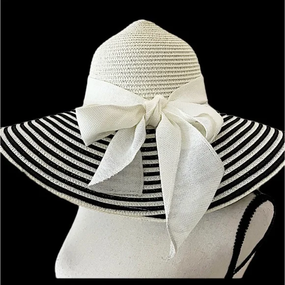 Accessories | Classic Ribbon Floppy Straw Hat Nwot | Poshmark display picture 1